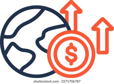 Economy Icon Color Line Vector Illustration