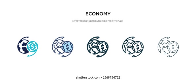 economy icon in different style vector illustration. two colored and black economy vector icons designed in filled, outline, line and stroke style can be used for web, mobile, ui