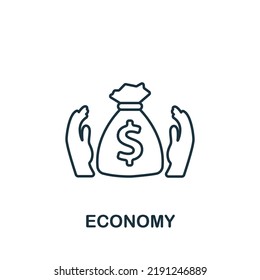 Economy icon. Line simple icon for templates, web design and infographics