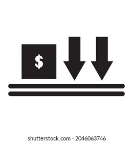 economy icon or logo vector illustration of isolated sign symbol, vector illustration with high quality black outline.