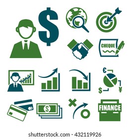 economy icon set