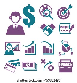 economy icon set