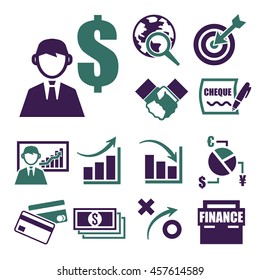 economy icon set