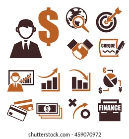 economy icon set