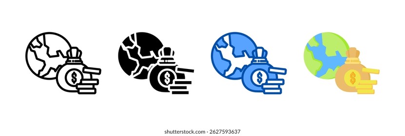 Paquete de conjunto de iconos de economía. Colección de iconos de estilo múltiple perfecta para Sitios web, App y presentaciones. Colección de icono de Vector simple