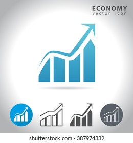 Economy icon set, collection of charts, vector illustration