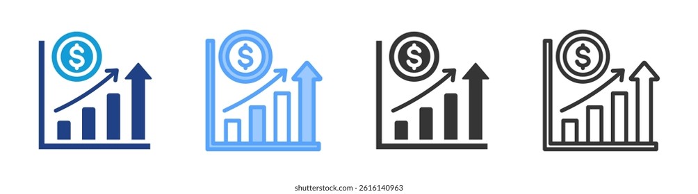 Economy icon set multiple style collection