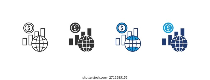 Conjunto de iconos de economía Colección de estilo múltiple