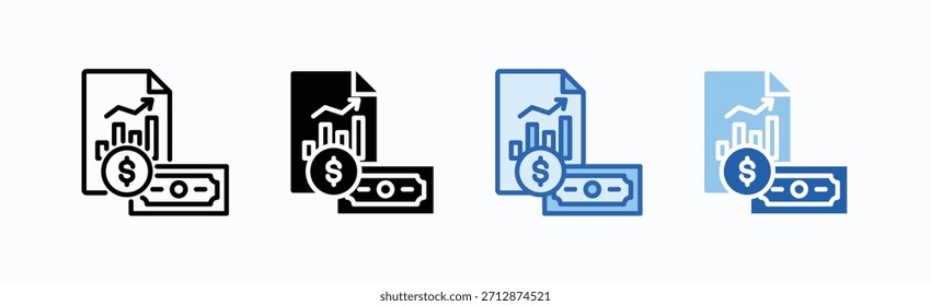 Economy Icon Sheet Multiple Style Collection Isolated Vector