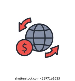 economy icon. vector.Editable stroke.linear style sign for use web design,logo.Symbol illustration.