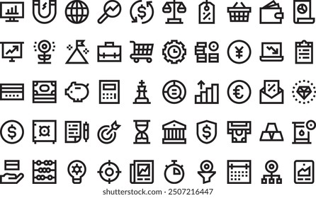 Economy icons collection is a vector illustration with editable stroke.