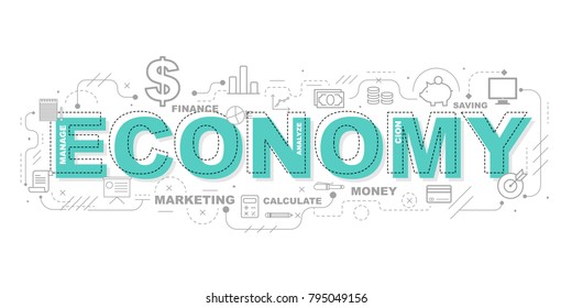 Economy Icons For Education Illustration Graphic Design.vector