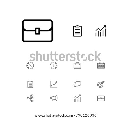 Economy icons set with graph, aim and conversation elements. Set of economy icons and chart concept. Editable vector elements for logo app UI design.