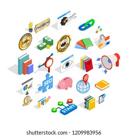 Economy icons set. Isometric set of 25 economy vector icons for web isolated on white background