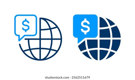 Economy icons. Vector illustration. Symbol of global finance or currency exchange.