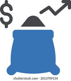 icono de color de glifo de aumento de economía
