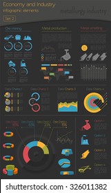 Economy and industry. Metallurgy industry. Industrial infographic template. Vector illustration