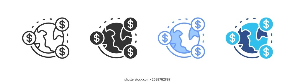 Economy Multi Style Icon Set Vector