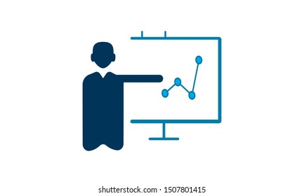 Economy Project, presentation  icon flat style vector illustration.
