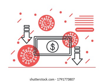 Economy recession with dollar affected by pandemic