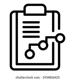 Icono de informe de economía. Icono de vector de informe de economía de esquema para diseño web aislado en fondo blanco