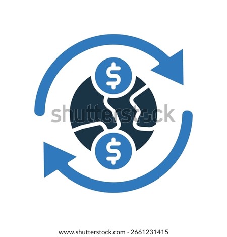 Economy Resumption Icon Mixed Vector Illustration