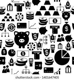 economy seamless pattern background icon.