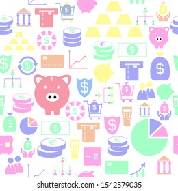 economy seamless pattern background icon.