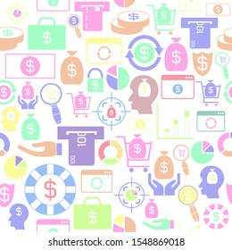 economy seamless pattern background icon.