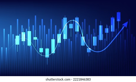 Economy situation concept. financial business statistics with candlestick chart show stock market