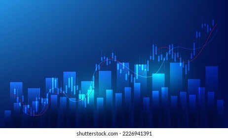 Economy situation and finance background concept. financial business statistics with candlestick chart show stock market