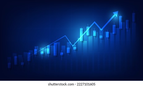 Economy situation and finance background concept. financial business statistics with candlestick chart show stock market