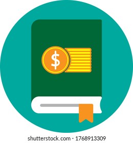 The Economy subject on the book icon flat style eps 10 for web design