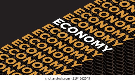 Economy Title Syntax, Trade 3D Typographic Text Ordering, Auxiliary Graphic Element, Economic