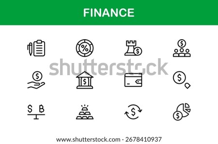 Economy and Trade Essentials – Professional Line Icon Set Featuring Minimal, Modern, Editable Outline Graphics for Financial and Global Business Themes