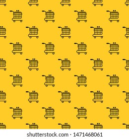 Economy trolley pattern seamless vector repeat geometric yellow for any design