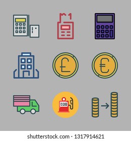 economy vector icon set