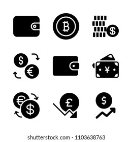 Economy vector icon set. app, metal, riches and note icons vector illustration.