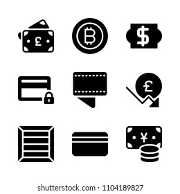 Economy vector icon set. bit-coin, transaction, object and online icons vector illustration.