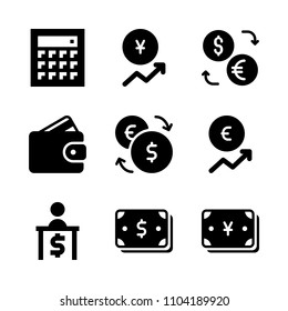 Economy vector icon set. board, exchange, market and paperwork icons vector illustration.
