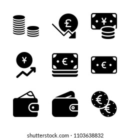 Economy vector icon set. card, 3d, cost and payment icons vector illustration.