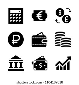 Economy vector icon set. concept, mexican, office and exchange icons vector illustration.