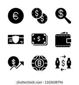 Economy vector icon set. currency, leather, element and computer icons vector illustration.