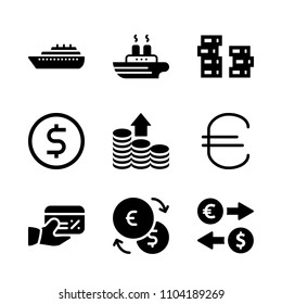 Economy vector icon set. electronic, currency, board and corporate icons vector illustration.