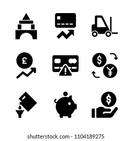 Economy vector icon set. ethanol, british, refill and city icons vector illustration.
