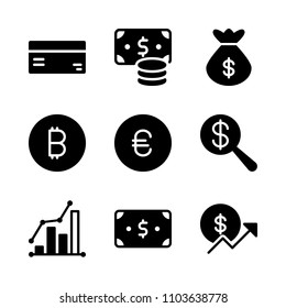 Economy vector icon set. fund, linen, bit and banking icons vector illustration.