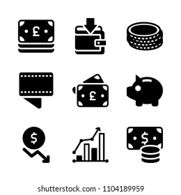 Economy vector icon set. gbp, digital, symbol and icon icons vector illustration.