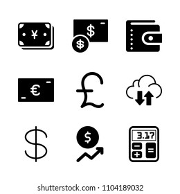 Economy vector icon set. gold, loan, success and shiny icons vector illustration.