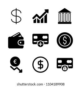 Economy vector icon set. gold, profit, currency and internet icons vector illustration.