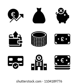 Economy vector icon set. isolated, objects, europe and commerce icons vector illustration.